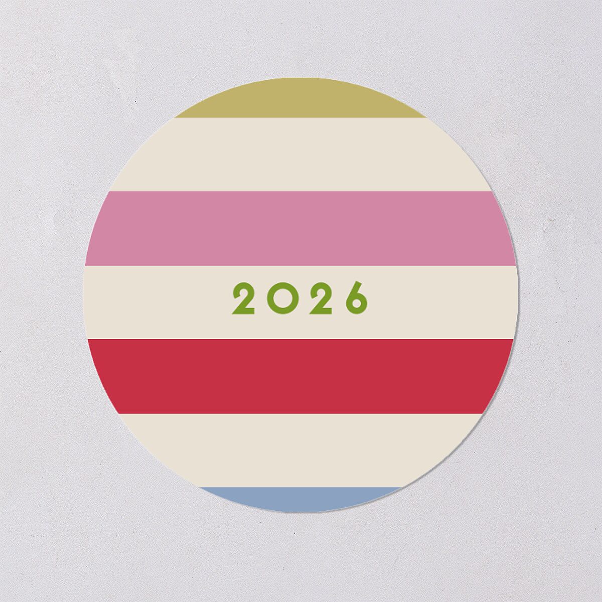 Eclectic Vintage Stripes Holiday Stickers Linen Circle