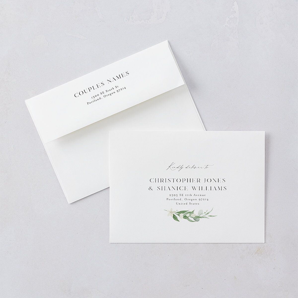 Greenery Laurel Rehearsal Dinner Invitations Pure White Signature Blank Standard