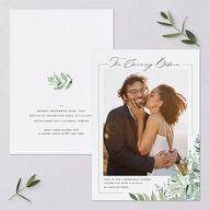 Gorgeous Greenery Rehearsal Dinner Invitations Pure White Signature Blank Standard