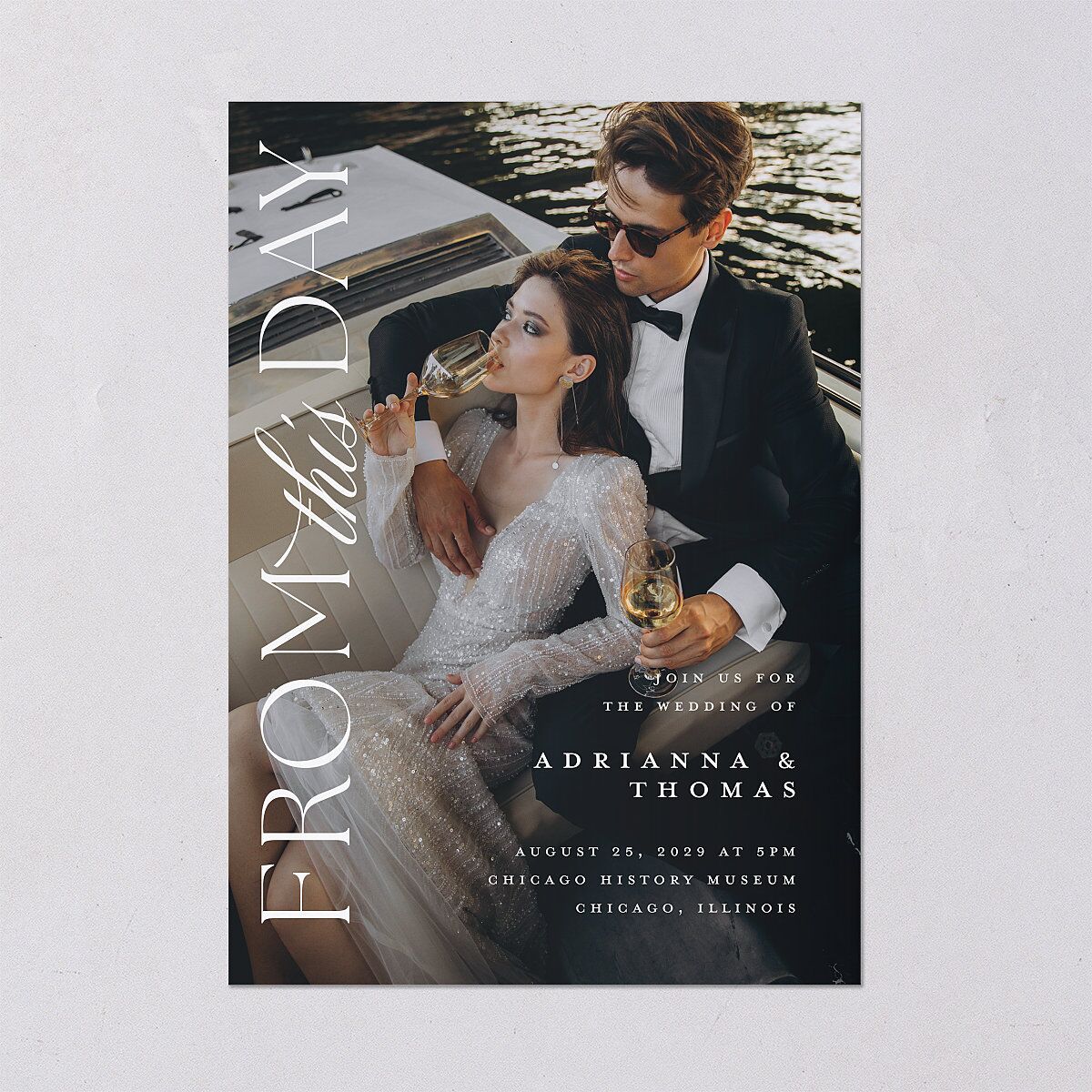 Classic Capture Wedding Invitations Midnight Signature Blank No Standard