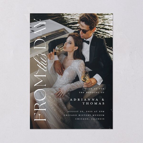 Classic Capture Wedding Invitations Midnight Signature Blank No Standard