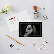 Las Vegas Playing Card Thank You Postcards Jewel Red