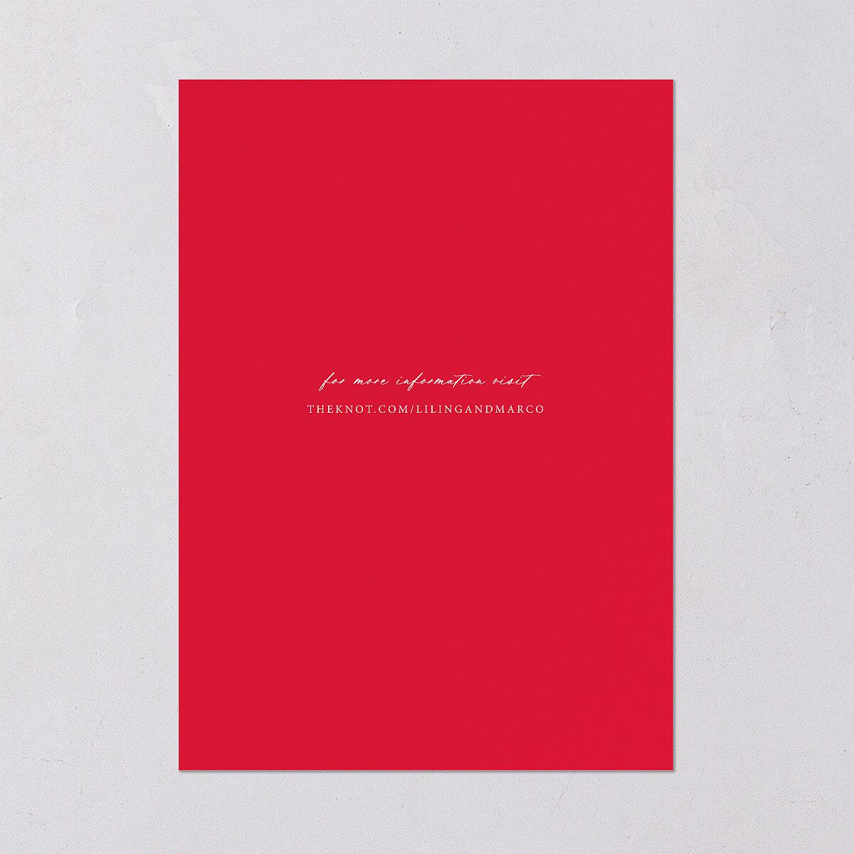 Chinese Lucky Circle Save The Date Cards True Red Signature smooth Blank No Standard