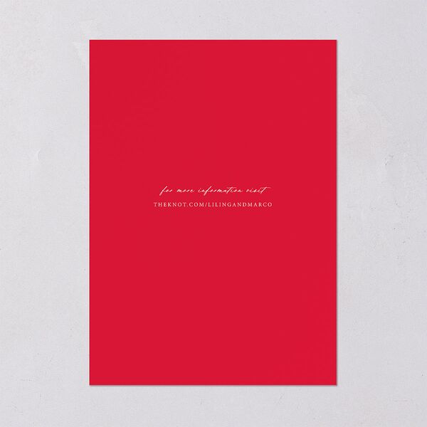 Chinese Lucky Circle Save The Date Cards True Red Signature smooth Blank No Standard
