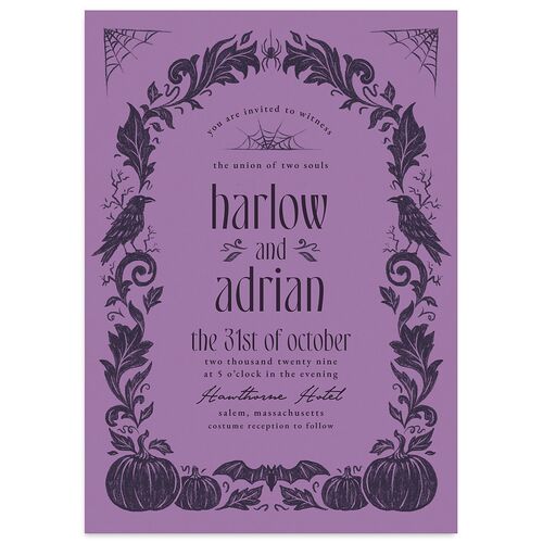 Spooky Halloween Nouveau Wedding Invitations Iris Signature Blank Standard No