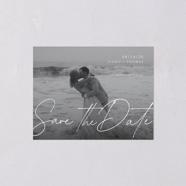 Gilded Corner Save the Date Petite Cards Pure White Signature smooth Blank No Standard