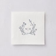Natural Monogram Cocktail Napkins Midnight Navy Napkin Uncoined