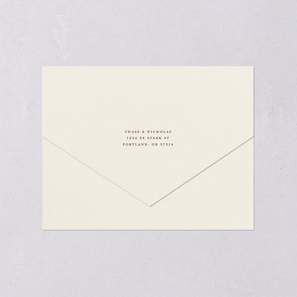 Palm Tree Icon All-in-One Wedding Invitations Champagne Signature Light Both Recipient and Return Addresses No