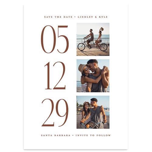 Display Date Save the Date Cards Walnut Signature smooth Blank No Standard