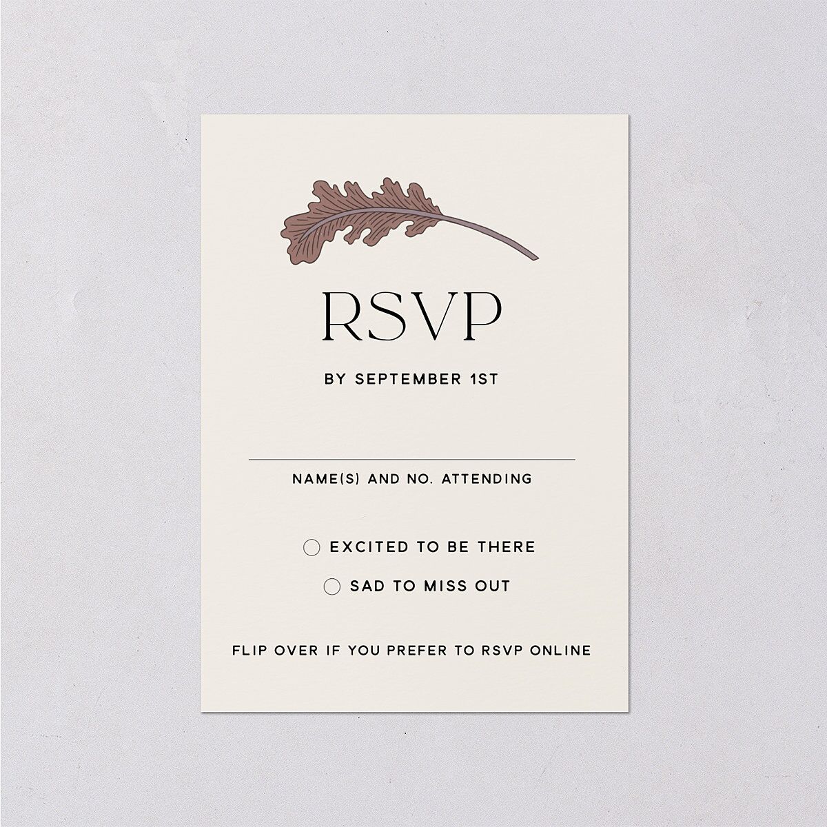 Climbing Leaves Wedding Response Cards Copper Signature Standard