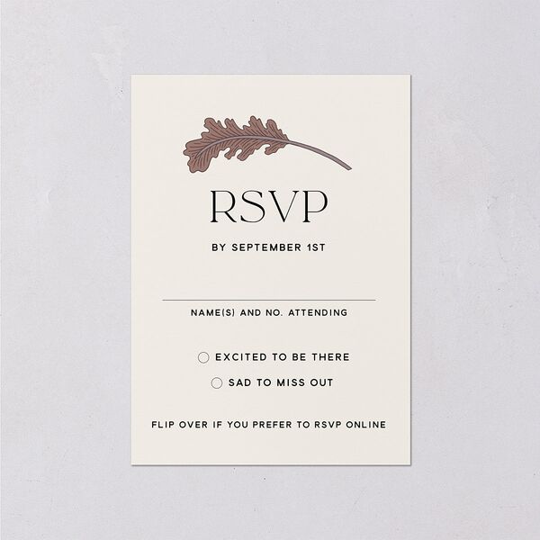 Climbing Leaves Wedding Response Cards Copper Signature Standard