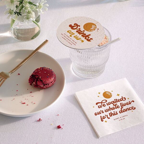 Disco Love Coasters Red Clay Cardboard Circle