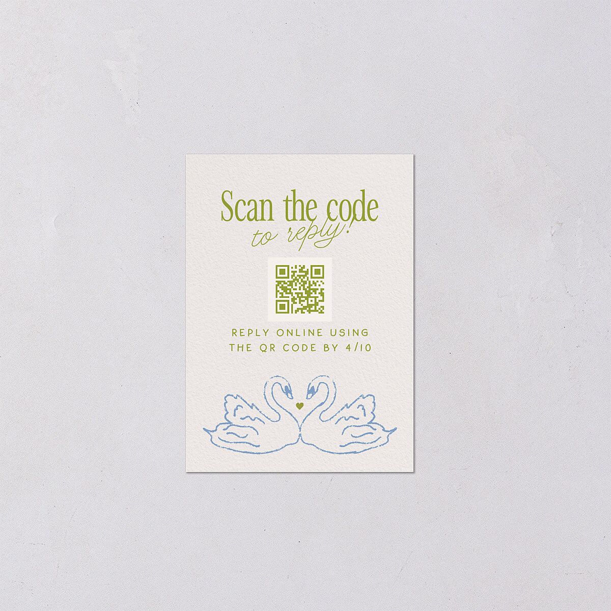 Modern Delicate Bows QR Code RSVP Cards Peridot Signature Standard