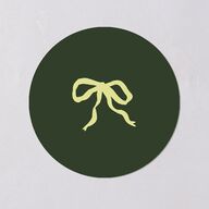 Retro Minimalist Photo Triad Holiday Stickers Scottish Green Circle