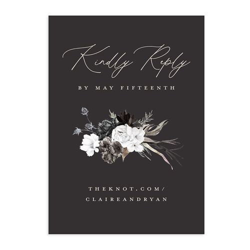 Gothic Antlers QR Code RSVP Cards Charcoal Signature Standard