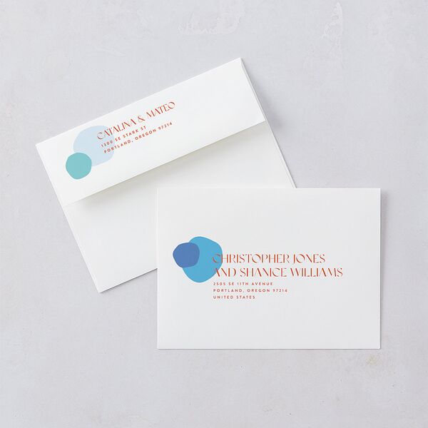 Santa Cruz Bilingual Foreign Language Wedding Invitations Aquamarine Signature Blank No Standard