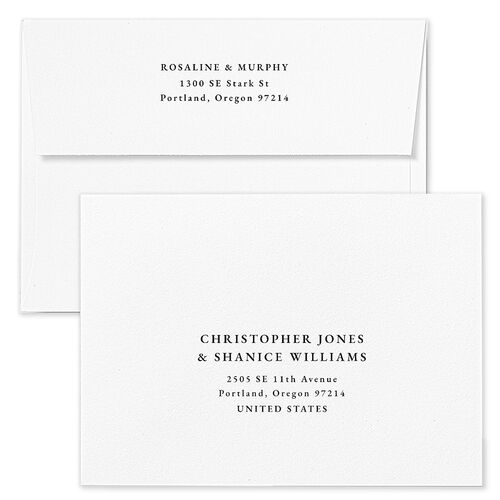Exquisite Garden Wedding Invitation Envelopes Rose Blossom Return Address Standard Signature