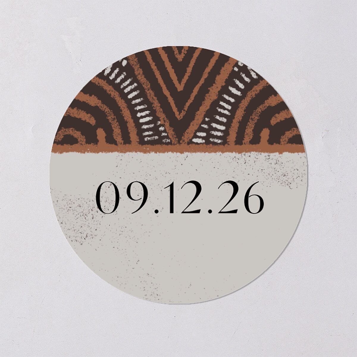 Sahara Pattern Wedding Stickers Deep Bronze Circle