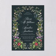 Opulent Garden Foil Wedding Invitations Gold Dark Emerald Signature Blank No Standard