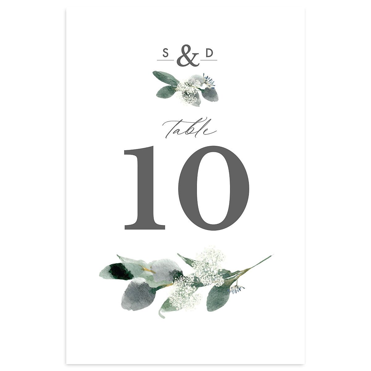 Elegant Greenery Table Numbers