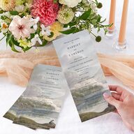 Vintage Landscape Wedding Programs Dark Green Signature