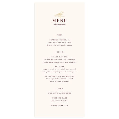 Elegant Lighthouse Foil Menus Gold Maroon Signature
