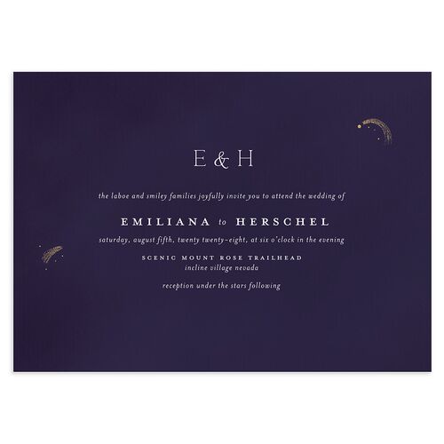 Mountain Sky Foil Wedding Invitations Gold Regency Signature Blank No Standard