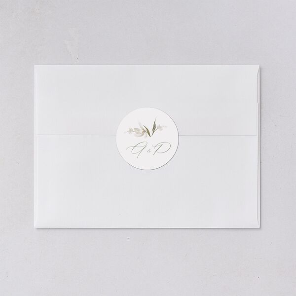 Elegant Orchid Wedding Stickers Pure White Circle