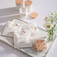 Soft Pampas Botanical Favor Bags White Sepia Wax-Lined Food Safe Paper