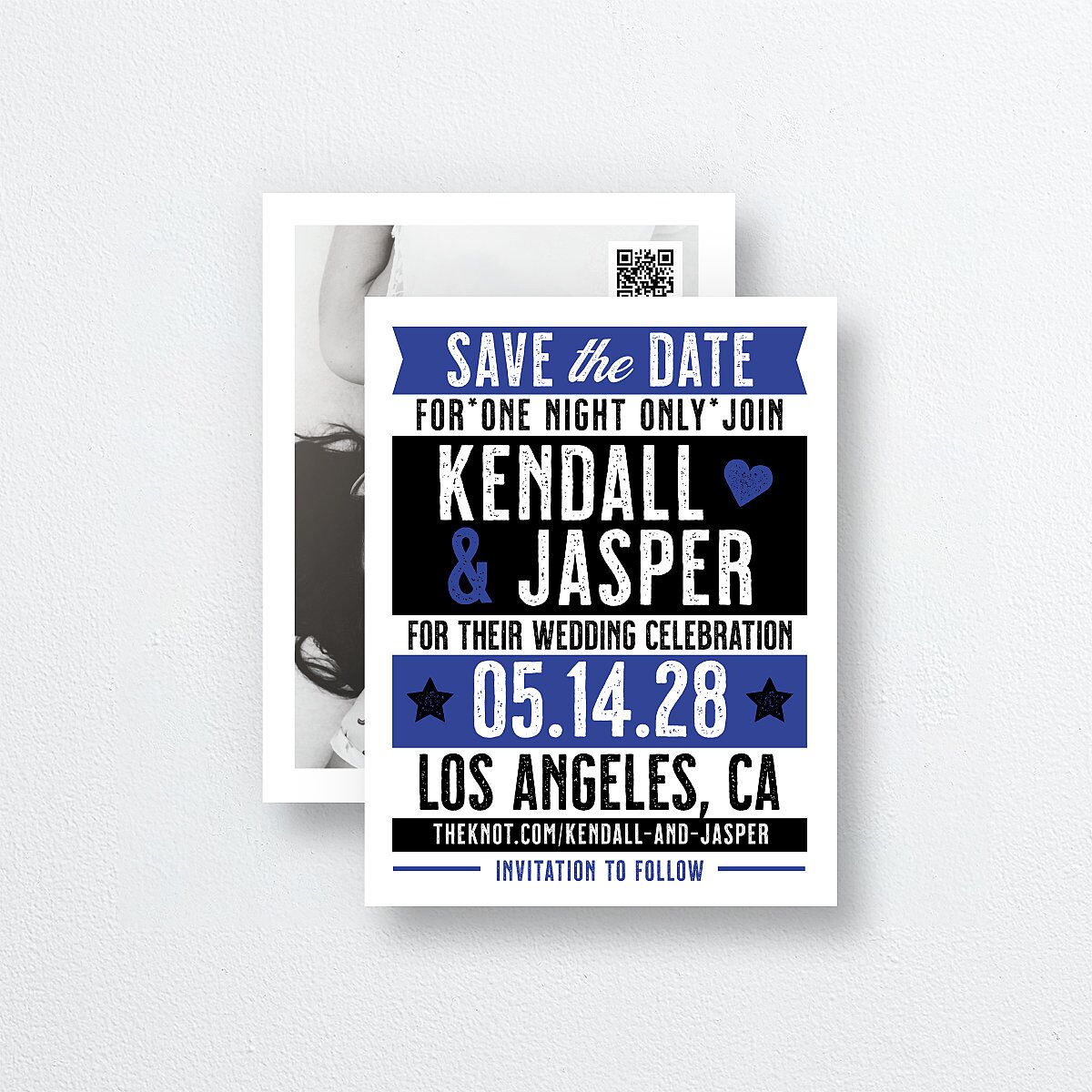 Gig Poster Save the Date Petite Cards Sapphire Signature smooth Blank No Standard