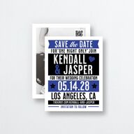 Gig Poster Save the Date Petite Cards Sapphire Signature smooth Blank No Standard