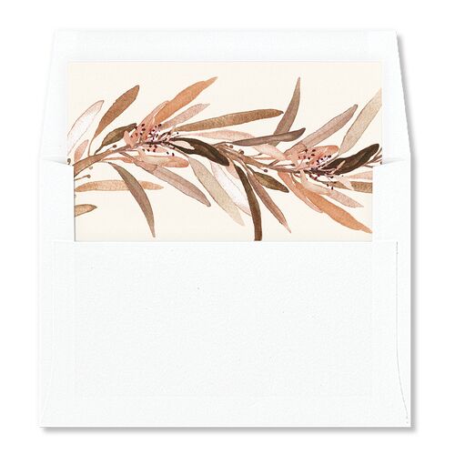 Lush Greenery Standard Envelope Liners Sepia Standard