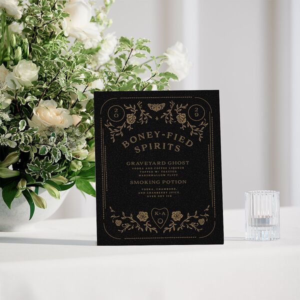 Skeleton Spirits Bar Bended Tabletop Sign X-small Licorice Standard Plastic XS Tabletop Bar