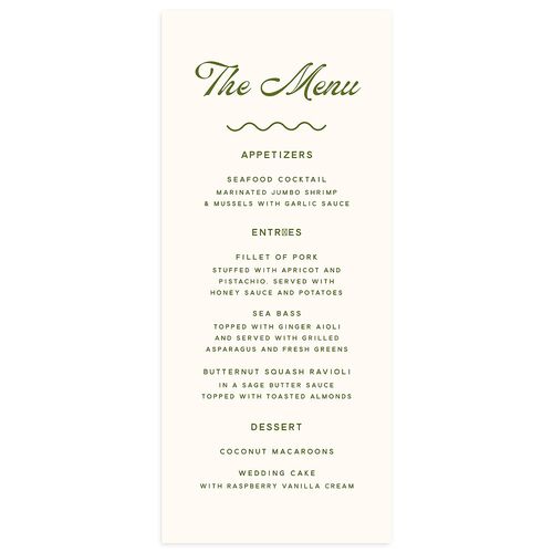 Cabana Stripes Menus Olive Signature