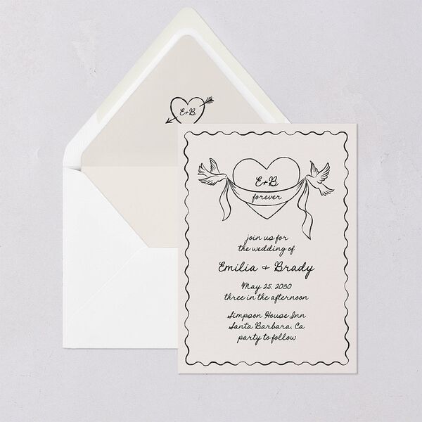 Vintage Lovebird Banner Euro Envelope Liners Linen Luxe