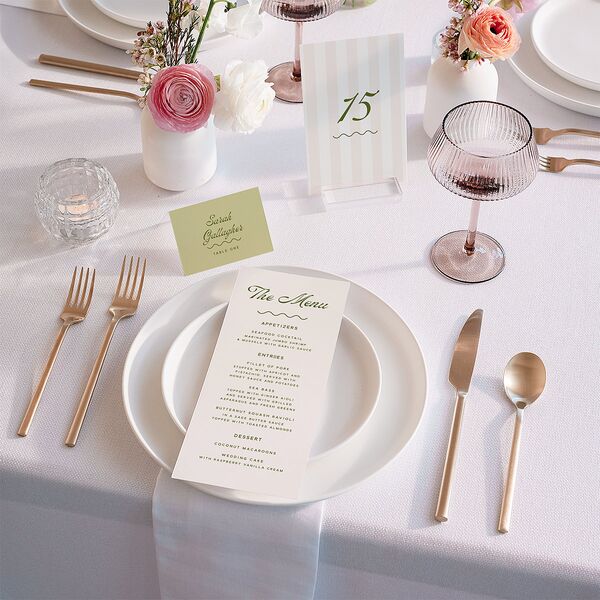 Cabana Stripes Table Numbers Olive Signature