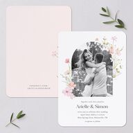 Wildflower Photo Wedding Invitations Peony Signature Blank No Rounded