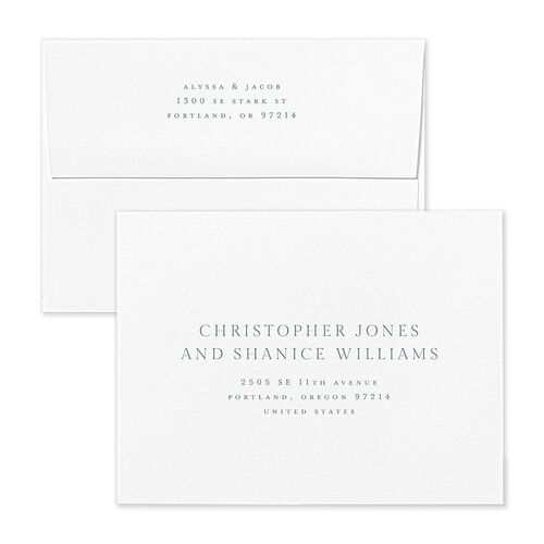 Timeless Triptych Photo Series Thank You Card Envelopes Terracotta Dusty Blue Both Recipient and Return Addresses Signature Standard