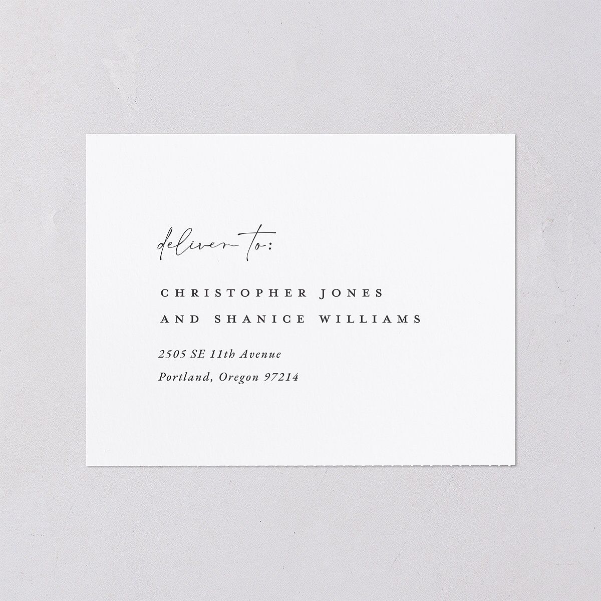 Ethereal Floral All-in-One Wedding Invitations Sheer Lilac Signature Light Both Recipient and Return Addresses No