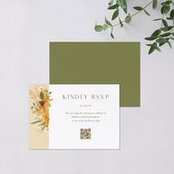 Sweet Sunflowers QR Code RSVP Cards Marigold Signature Standard