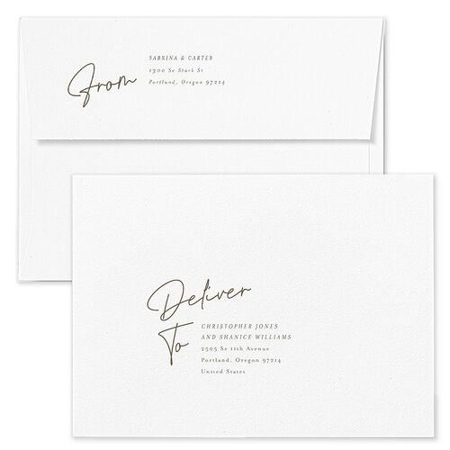 Married and Bright Holiday Card Envelopes Kraft Falcon Both Recipient and Return Addresses Standard Signature
