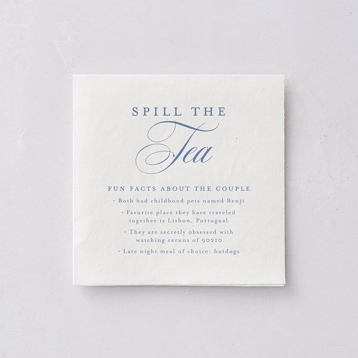 Vintage Florals Bridal Shower Cocktail Napkins Regency Blue Napkin Uncoined