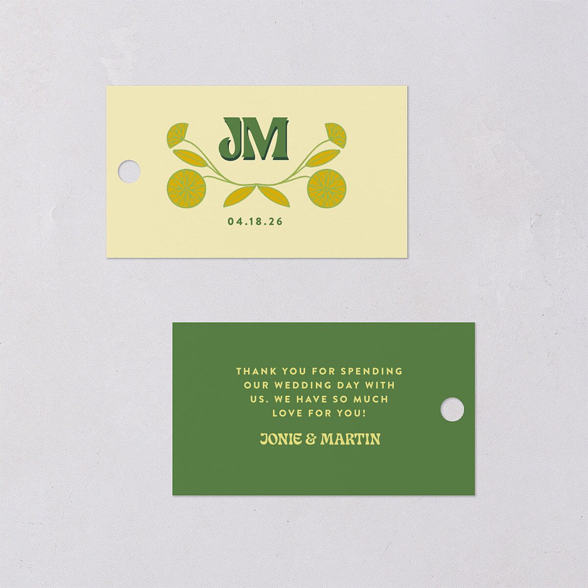 Wedstock Favor Gift Tags Scottish Green Signature