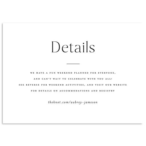 Simple Modern Wildflowers Wedding Event Detail Cards Licorice Signature Standard