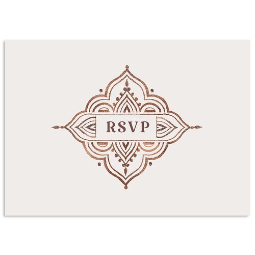 Indian Painted Henna Wedding Response Cards Chestnut Signature Standard
