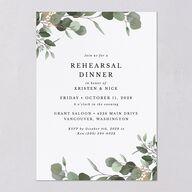 Eucalyptus Frame Rehearsal Dinner Invitations Pure White Signature Blank Standard