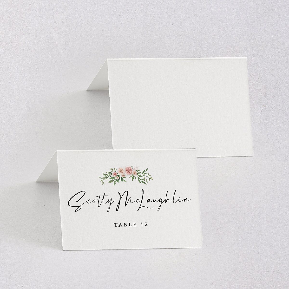 Floral Arc Place Cards Shell Pink Signature
