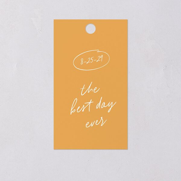 Sunny Day Modern Script Favor Gift Tags Pure White Signature