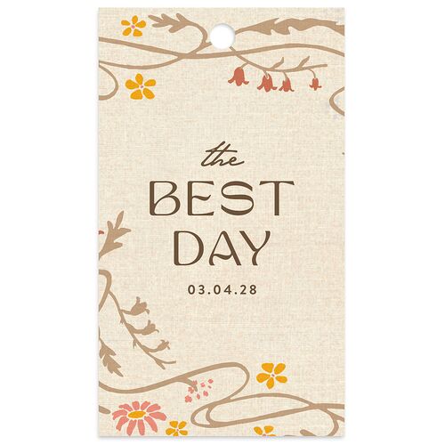 Wildflower Nouveau Favor Gift Tags Mocha Signature
