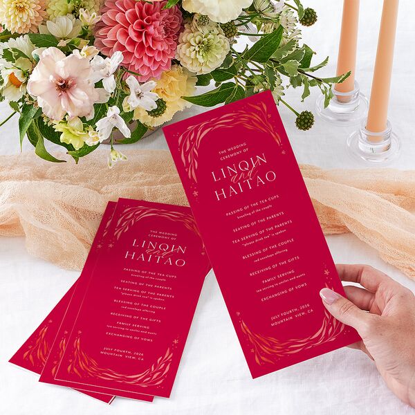 Romantic Phoenix Wedding Programs Crimson Signature